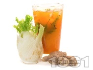 Рецепта Здравословен изцеден сок от моркови, фенел (резене) и джинджифил (Ginger Spice)
